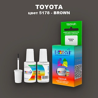 Краска для сколов во флаконе с кисточкой TOYOTA, цвет 5178 - BROWN
