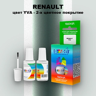Краска для сколов во флаконе с кисточкой RENAULT, цвет YVA - 2-х цветное покрытие