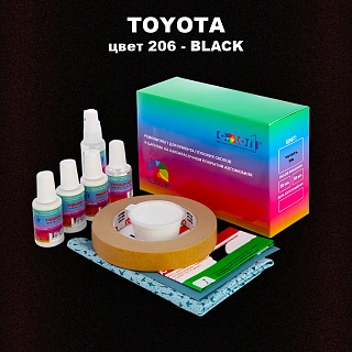 Ремкомплект для ремонта глубоких сколов и царапин TOYOTA, цвет 206 - BLACK