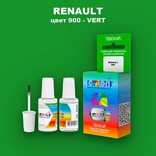 Краска для сколов во флаконе с кисточкой RENAULT, цвет 900 - VERT