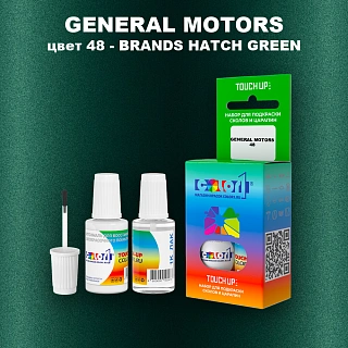 Краска для сколов во флаконе с кисточкой GM, цвет  48 - BRANDSHATCHGREEN