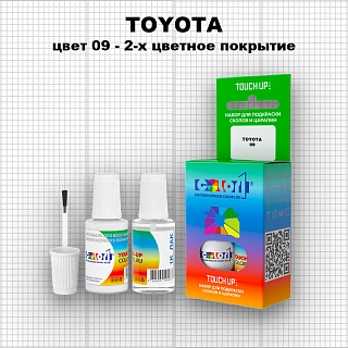 Краска для сколов во флаконе с кисточкой TOYOTA, цвет 09 - 2-х цветное покрытие