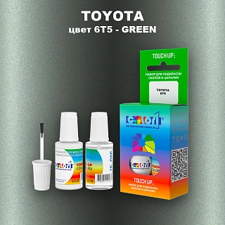 Краска для сколов во флаконе с кисточкой TOYOTA, цвет 6T5 - GREEN