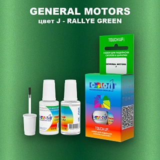 Краска для сколов во флаконе с кисточкой GM, цвет  J - RALLYEGREEN