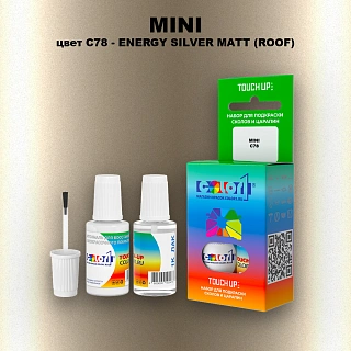 Краска для сколов во флаконе с кисточкой MINI, цвет C78 - ENERGY SILVER MATT (ROOF)