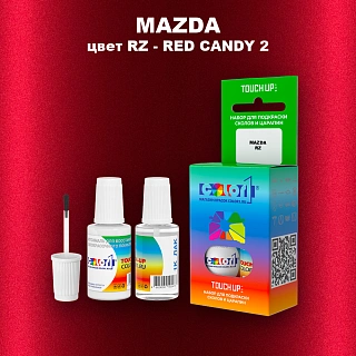Краска для сколов во флаконе с кисточкой MAZDA, цвет RZ - RED CANDY 2