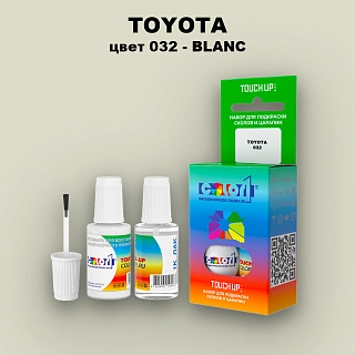 Краска для сколов во флаконе с кисточкой TOYOTA, цвет 032 - BLANC