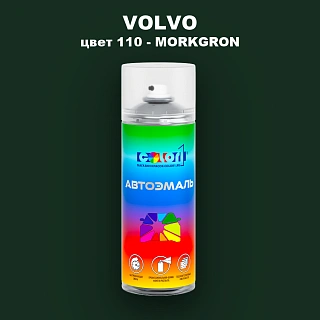 Аэрозольная краска VOLVO, цвет 110 - MORKGRON