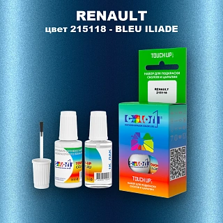 Краска для сколов во флаконе с кисточкой RENAULT, цвет 215118 - BLEU ILIADE