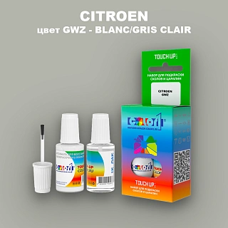 Краска для сколов во флаконе с кисточкой CITROEN, цвет GWZ - BLANC/GRIS CLAIR