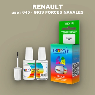Краска для сколов во флаконе с кисточкой RENAULT, цвет 645 - GRIS FORCES NAVALES