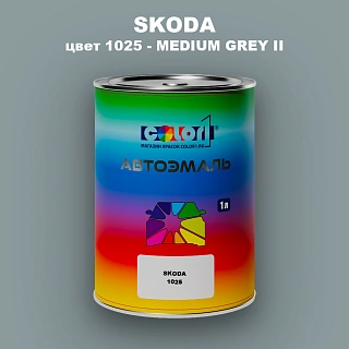 Автомобильная краска SKODA, цвет 1025 - MEDIUM GREY II