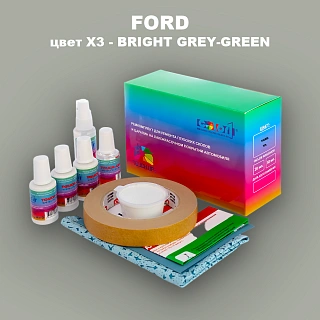 Ремкомплект для ремонта глубоких сколов и царапин FORD, цвет X3 - BRIGHT GREY-GREEN
