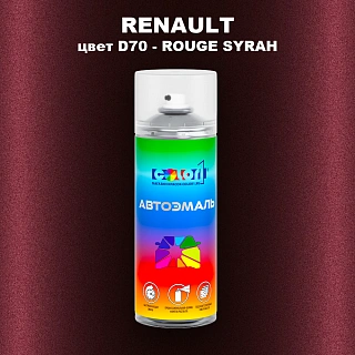 Аэрозольная краска RENAULT, цвет D70 - ROUGE SYRAH