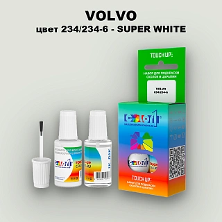Краска для сколов во флаконе с кисточкой VOLVO, цвет 234/234-6 - SUPER WHITE