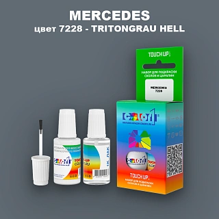 Краска для сколов во флаконе с кисточкой MERCEDES, цвет 7228 - TRITONGRAU HELL