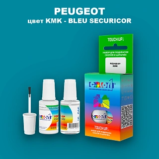 Краска для сколов во флаконе с кисточкой PEUGEOT, цвет KMK - BLEU SECURICOR