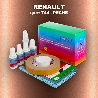 Ремкомплект для ремонта глубоких сколов и царапин RENAULT, цвет 744 - PECHE