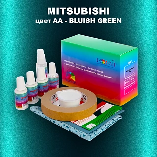 Ремкомплект для ремонта глубоких сколов и царапин MITSUBISHI, цвет AA - BLUISH GREEN