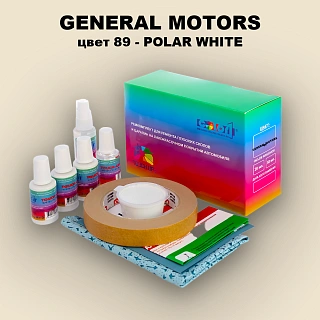 Ремкомплект для ремонта глубоких сколов и царапин GM, цвет 89 - POLARWHITE