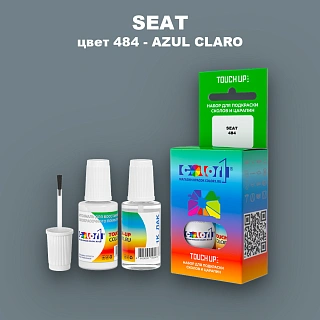 Краска для сколов во флаконе с кисточкой SEAT, цвет 484 - AZUL CLARO