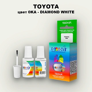 Краска для сколов во флаконе с кисточкой TOYOTA, цвет 0KA - DIAMOND WHITE