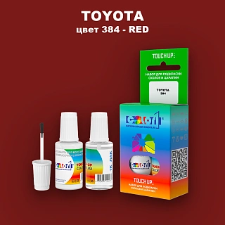 Краска для сколов во флаконе с кисточкой TOYOTA, цвет 384 - RED
