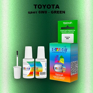 Краска для сколов во флаконе с кисточкой TOYOTA, цвет 6W8 - GREEN