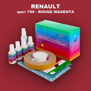Ремкомплект для ремонта глубоких сколов и царапин RENAULT, цвет 799 - ROUGE MAGENTA (2C)