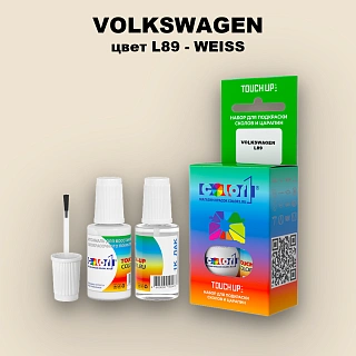 Краска для сколов во флаконе с кисточкой VOLKSWAGEN, цвет L89 - WEISS