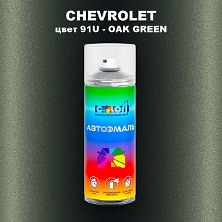 Аэрозольная краска CHEVROLET, цвет 91U - OAK GREEN