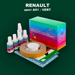 Ремкомплект для ремонта глубоких сколов и царапин RENAULT, цвет A91 - VERT