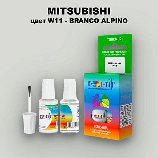 Краска для сколов во флаконе с кисточкой MITSUBISHI, цвет W11 - BRANCO ALPINO
