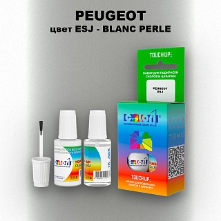 Краска для сколов во флаконе с кисточкой PEUGEOT, цвет ESJ - BLANC PERLE