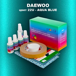 Ремкомплект для ремонта глубоких сколов и царапин DAEWOO, цвет 22U - AQUA BLUE
