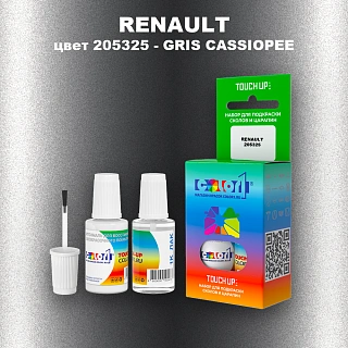 Краска для сколов во флаконе с кисточкой RENAULT, цвет 205325 - GRIS CASSIOPEE