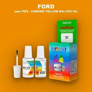 Краска для сколов во флаконе с кисточкой FORD, цвет PES - CHROME YELLOW RAL1007-GL