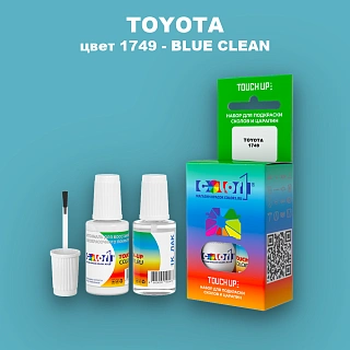 Краска для сколов во флаконе с кисточкой TOYOTA, цвет 1749 - BLUE CLEAN