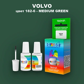 Краска для сколов во флаконе с кисточкой VOLVO, цвет 182-6 - MEDIUM GREEN