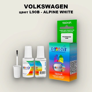 Краска для сколов во флаконе с кисточкой VOLKSWAGEN, цвет L90B - ALPINE WHITE