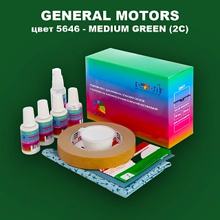 Ремкомплект для ремонта глубоких сколов и царапин GM, цвет 5646 - MEDIUMGREEN(2C)