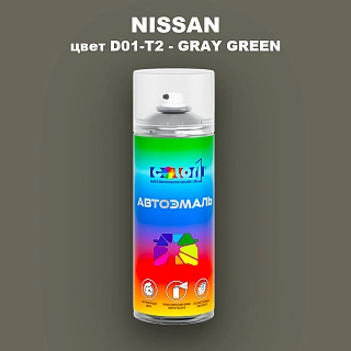 Аэрозольная краска NISSAN, цвет D01-T2 - GRAY GREEN