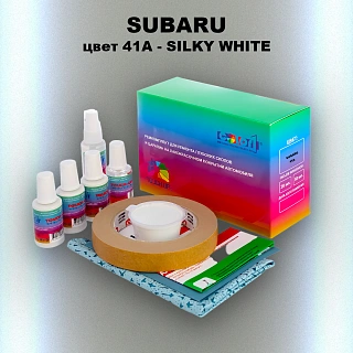 Ремкомплект для ремонта глубоких сколов и царапин SUBARU, цвет 41A - SILKY WHITE