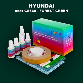 Ремкомплект для ремонта глубоких сколов и царапин HYUNDAI, цвет GS568 - FOREST GREEN