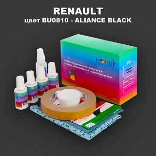 Ремкомплект для ремонта глубоких сколов и царапин RENAULT, цвет BU0810 - ALIANCE BLACK