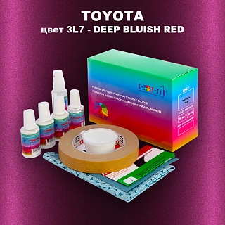 Ремкомплект для ремонта глубоких сколов и царапин TOYOTA, цвет 3L7 - DEEP BLUISH RED
