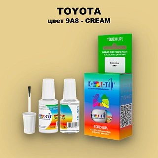 Краска для сколов во флаконе с кисточкой TOYOTA, цвет 9A8 - CREAM