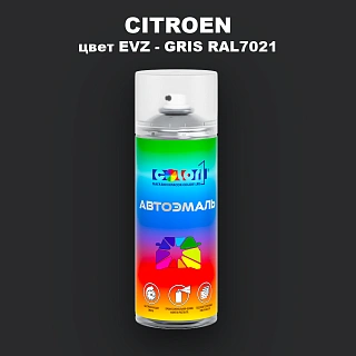 Аэрозольная краска CITROEN, цвет EVZ - GRIS RAL7021