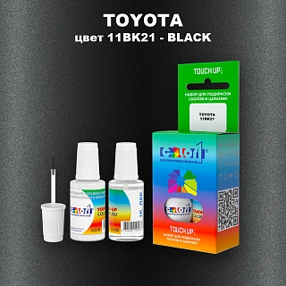 Краска для сколов во флаконе с кисточкой TOYOTA, цвет 11BK21 - BLACK