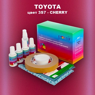 Ремкомплект для ремонта глубоких сколов и царапин TOYOTA, цвет 3S7 - CHERRY